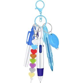 Mini Nurse Badge Accessories Set – 6 Pcs Badge Reel Accessories with Retractable Ball Pen, Highlighter, Marker, LED Keychain, and Keychain Clip for Nurses, Doctors, and Healthcare Workers(Pink) in Kuwait