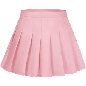 إمرأة بنات مطوي تنورة زي مدرسي Skorts عالية الخصر ألف خط تنورة مع المدمج في السراويل الرياضية Skorts عادية in Kuwait