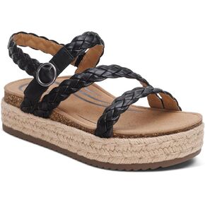 Aetrex Women Julia Orthopedic Arch Support Platform Sandals – Comfortable Walking Sandals, Braided Leather Design, Adjustable Hook & Loop Strap, Lightweight Sole, 1.5" Heel Casual Summer Shoes in Kuwait