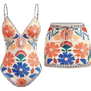 بدلة سباحة نسائية من SHENHE قطعة واحدة من قطعة واحدة مع تنورة لتغطية البطن والتحكم في البطن على الشاطئ in Kuwait