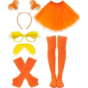6pcs Orange Tutu Costume for Women Yellowe Tutu Accessories Set for Halloween Reading Week Role-Playing Themed in Kuwait
