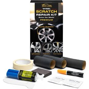 Premium Wheel Scratch Repair Kit | Gloss Silver Rim Touch-Up Pen 30ml | DIY Kit with Filler, Sanding Tools, Spatula & Tape | Deep Rim Repair for Painted Alloy Wheels in Kuwait