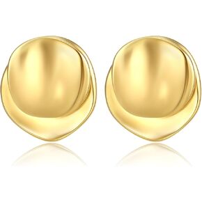 FANZE Gold Earring Trendy, Chunky Drop Stud Gold Statement Big Earring for Women Jewelry Gift in Kuwait