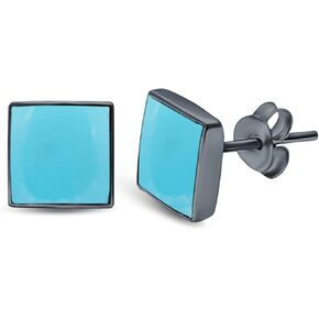 حلق صغير على شكل مربع من الفضة الإسترليني عيار 925 (5 مم - 8 مم) in Kuwait