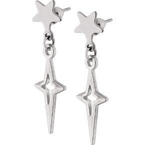 Y2k Star Earrings Dangle, Silver Spike Gothic Goth Punk Grunge Earrings Jewelry, Star Stud Earrings in Saudi Arabia