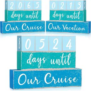6 Pcs Wooden Countdown Calendar Blocks Reversible Countdown Calendar Ocean Calendar Blocks to Anniversary Decor Birthday Party for Home Desk Shelf Gallery Table Decor in Kuwait