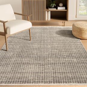 Abani Austin Collection Brown Area Rug - 5' x 8' - Micro Grid Pattern, Non-Shedding - Easy to Clean, Durable for Living Rooms, Dining Rooms & Bedrooms, Pet & Kid Friendly in Kuwait