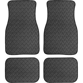 Abstract Floral Pattern Car Floor Mats Vintage White Daisy Flowers on Green Background Floor Mats for Cars Universal Vehicle Front Rear Foot Carpet Rugs All Weather Fit for Trucks SUV Sedans in Kuwait