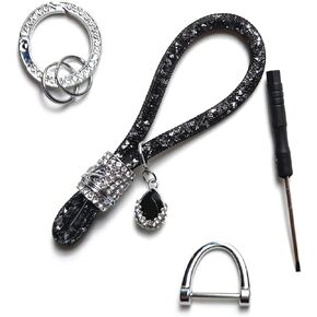 Car Keychain Set, Sparkling Rhinestone Glitter Key Ring, Stylish Key Ring Pendant for Car Keys Purse Charms Handbag Backpack Accessories (Silver) in Kuwait