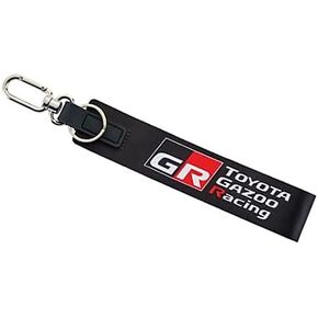علامة مفتاح Toyota Gazoo Racing Grab & Go، باللون الأسود، مقاس 1.75 × 9.875 بوصة، مع مشبك حلقة دوارة مقاس 3 بوصات in Kuwait
