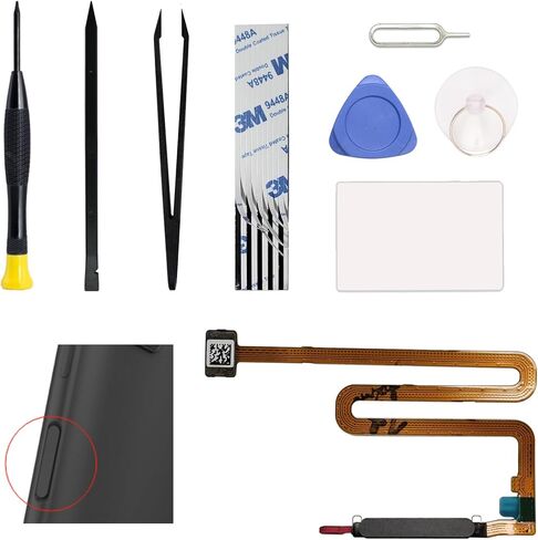 for Galaxy A14 5G Power Button & Fingerprint Flex Replacement Repair Part, Compatible with A14 5G SM-A146U, with Toolkit, Instruction, Black in Saudi Arabia