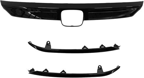 Front Upper Grille with Headlight Moldings for 2018 2019 2020 Honda Accord Sedan Gas & Hybrid | OEM 71122TVAA01-3-Piece Set Glossy Black in Saudi Arabia