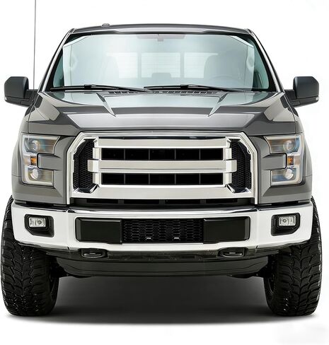 Front Bumper Mesh Grille Compatible with Ford F150 2015-2017 Lower Center Bumper Grill ABS Grilles Matte Black in Saudi Arabia