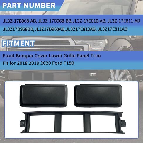 Front Bumper Cover Lower Grille Trim Panel Kit Fit For 2018-2020 Ford F-150, Bumper Cover End Kit,JL3Z-17E810-AB, JL3Z-17E811-AB,JL3Z17B968BB in Kuwait