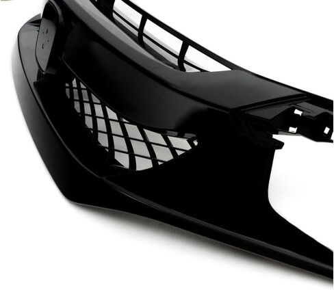 ALLGOOD Front Bumper Grill Hood Mesh Grille w/Eyebrow Compatible with Honda Civic Sedan & Coupe 2019-2020; Fit Honda Civic 5-Door Hatchback & Si Models 2020 Black in Kuwait