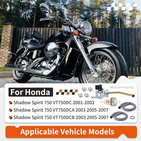 Gas Tank Fuel Valve Petcock W/Lines For Honda Shadow Spirit 750 VT750 DC DCA DCB 2001-2007 16950-MCR-A03 in Saudi Arabia