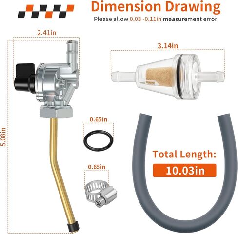 Gas Tank Fuel Valve Petcock W/Lines For Honda Shadow Spirit 750 VT750 DC DCA DCB 2001-2007 16950-MCR-A03 in Saudi Arabia