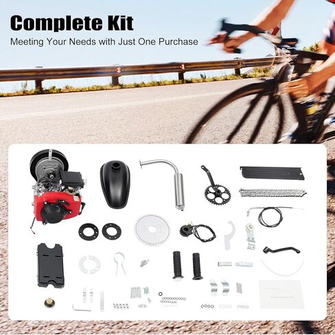 Bepritm 53CC 4 Stroke Bicycle Engine Kit, Gas Power Motorized Bike Bicycle Engine Motor Kit with Belt, Maximum Speed of 27-32 Mph, Engine Motor Kit Chain for Bikes with 26" Frames in Saudi Arabia
