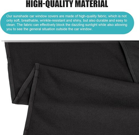 2 PCS Car Side Window Sunshade, Breathable Anti-wrinkle Light Shelter Storage 2-in-1 Cooling Heat Privacy Protection Sunshade, Multi-functional Accessories, Suitable for Most Cars (Black) in Kuwait