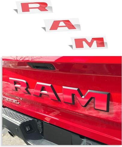 Reflective Concepts - RAM Tailgate Emblem Overlay Decal -Fits: 2015-2018 Ram Rebel (Gloss Red) in Saudi Arabia