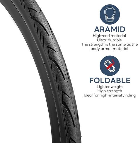 YUNSCM 2-PCS 700C إطارات الدراجة 700x35C/37-622 60TPI و700C أنابيب الدراجة صمام شريدر مع شريطين حافة متوافق مع 700x33C 700x34C 700 x 35C 700x36C 700x37C إطارات وأنابيب الدراجة (W-3107) in Kuwait