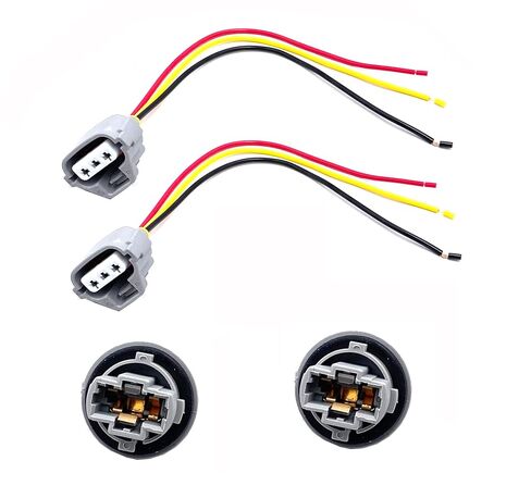 2 Sets Front Turn Light Signal Bulb Socket with 3 Pin Pigtail Wire Compatible with Toyota Tacoma RAV4 Camry 4Runner Venza Sequoia 2005-2015 Replace#90075-60060 90980-11020 in Kuwait