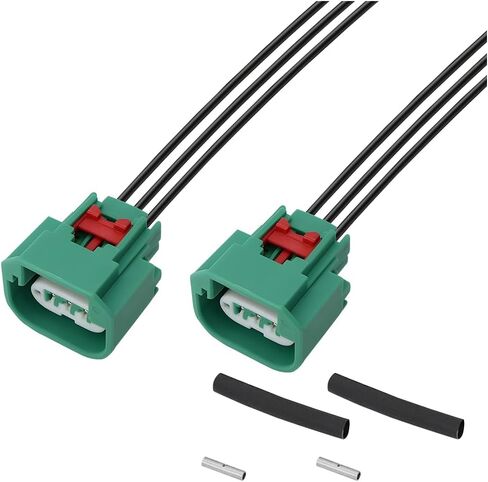 سرج أسلاك موصل المصباح الأمامي للسيارة، قطعتان من قابس موصل المصباح الأمامي للسيارة مع أطراف طرفية، استبدال OEM # 68064997AA للسيارات، متوافق مع Wrangler Liberty Patriot in Kuwait