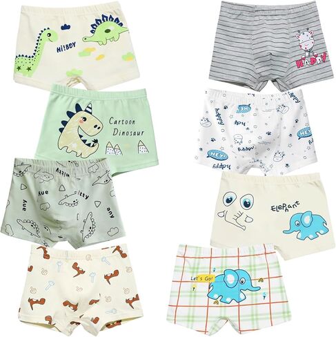8-Pack Boys Underwear Cotton Boxer Briefs Soft Toddler Kids Underpants (Sizes 2T-9 Years) in Kuwait