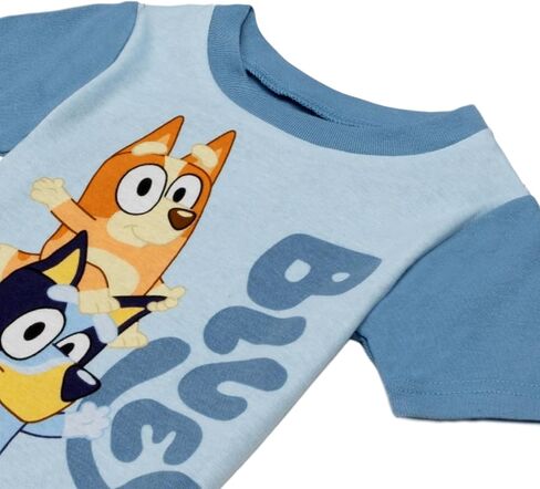 طقم بيجامة قطنية مكونة من 4 قطع للأولاد من Bluey، ناعمة ولطيفة للأطفال، BLUEYS FUN، 2T in Saudi Arabia