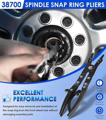 Upgraded 38700 Spindle Snap Ring Pliers for Ford Super Duty Pickups 2007 and Newer, Heavy Duty Internal External Snap Ring Pliers with Ratchet Locking Mechanism in Saudi Arabia