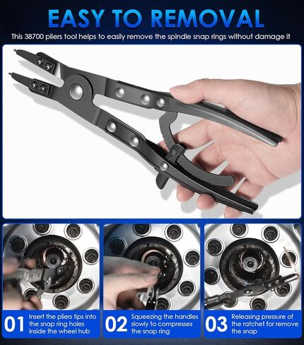 Upgraded 38700 Spindle Snap Ring Pliers for Ford Super Duty Pickups 2007 and Newer, Heavy Duty Internal External Snap Ring Pliers with Ratchet Locking Mechanism in Saudi Arabia