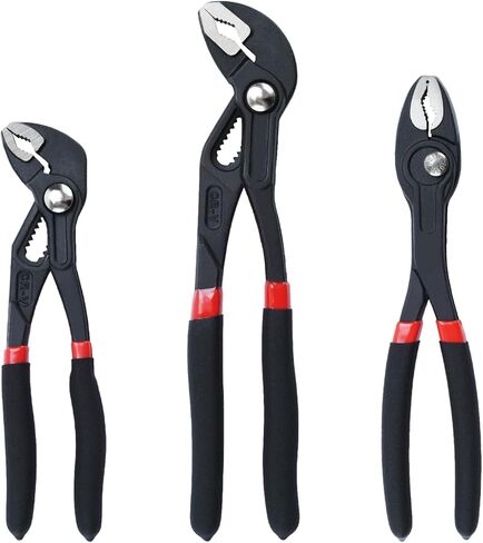 3PCS Groove Joint Pliers, 7Inch & 10Inch Water Pump Pliers, 8Inch Slip Joint Plier, Fast Adjustable Channel Locks Plier Set with Quick Release & V-Jaw Tongue for Gripping & Repair in Kuwait