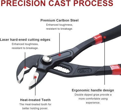 3PCS Groove Joint Pliers, 7Inch & 10Inch Water Pump Pliers, 8Inch Slip Joint Plier, Fast Adjustable Channel Locks Plier Set with Quick Release & V-Jaw Tongue for Gripping & Repair in Kuwait