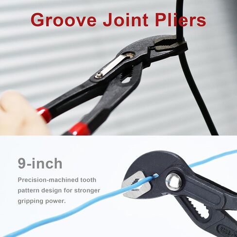 3PCS Groove Joint Pliers, 7Inch & 10Inch Water Pump Pliers, 8Inch Slip Joint Plier, Fast Adjustable Channel Locks Plier Set with Quick Release & V-Jaw Tongue for Gripping & Repair in Kuwait
