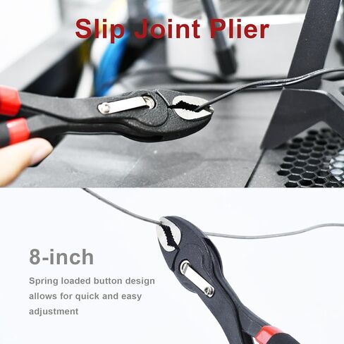 3PCS Groove Joint Pliers, 7Inch & 10Inch Water Pump Pliers, 8Inch Slip Joint Plier, Fast Adjustable Channel Locks Plier Set with Quick Release & V-Jaw Tongue for Gripping & Repair in Kuwait