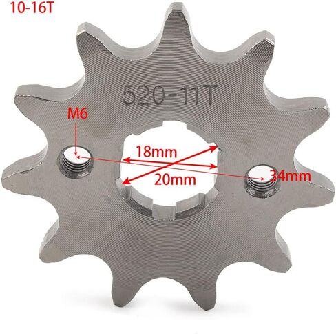 FSFY 520 14T 20mm Chain Front Sprocket Cog for 125cc-250cc Dirt Pit Bike ATV Go Kart in Kuwait