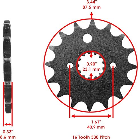 Caltric Red Drive Chain And Sprocket Kit Compatible with Kawasaki Kz550 1980 1981 1982 1983 1984 in Saudi Arabia