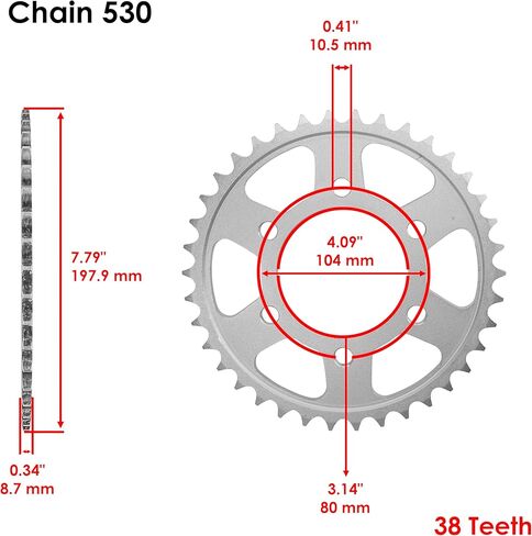 Caltric Red Drive Chain And Sprocket Kit Compatible with Kawasaki Kz550 1980 1981 1982 1983 1984 in Saudi Arabia
