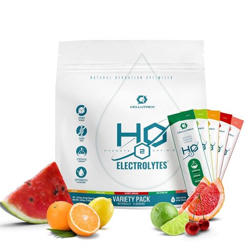 CellUtrex® H2O بالكهرباء-حزمة متنوعة-حزم ترطيب ملح ملح السكر ، مسحوق الإلكتروليت الخالي من الإضافات ، غير المعدلة وراثيًا للتشغيل ، الصيام والمزيد ، 20 عصيًا سهلة المفتوحة in Saudi Arabia