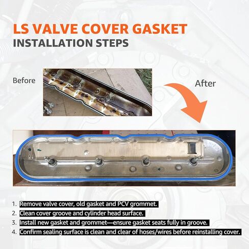 مجموعة حشية غطاء الصمام تناسب محركات LS 4.8 5.3 5.7 6.0 6.2L 1999-2020 V8 المتوافقة مع Chevy Silverado 1500 2500 Suburban Tahoe Trailblazer لـ GMC Sierra Savana Yukon Envoy VS50504R1 VS50250A in Kuwait