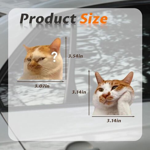 قطعتان من ملصقات ميمي للسيارة والقطط، ملصق من الفينيل مضحك للقطط لأبواب نوافذ المركبات والشاحنات، ديكور سيارات لطيف (4 بوصات) in Kuwait