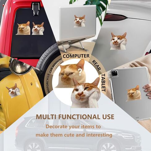 قطعتان من ملصقات ميمي للسيارة والقطط، ملصق من الفينيل مضحك للقطط لأبواب نوافذ المركبات والشاحنات، ديكور سيارات لطيف (4 بوصات) in Kuwait