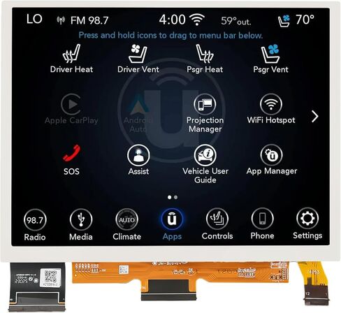 7 "استبدال شاشة UCONNECT ، شاشة تعمل باللمس نظام الملاحة LCD LCD لعام 2017 2018 2019 2020 شاشة راديو Jeep Compass ، استبدال OEM جديد TDO-WXGA0700K00033-V2 TDO-WXGA0700K00057-V1 in Kuwait
