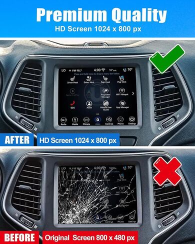 7 "استبدال شاشة UCONNECT ، شاشة تعمل باللمس نظام الملاحة LCD LCD لعام 2017 2018 2019 2020 شاشة راديو Jeep Compass ، استبدال OEM جديد TDO-WXGA0700K00033-V2 TDO-WXGA0700K00057-V1 in Kuwait