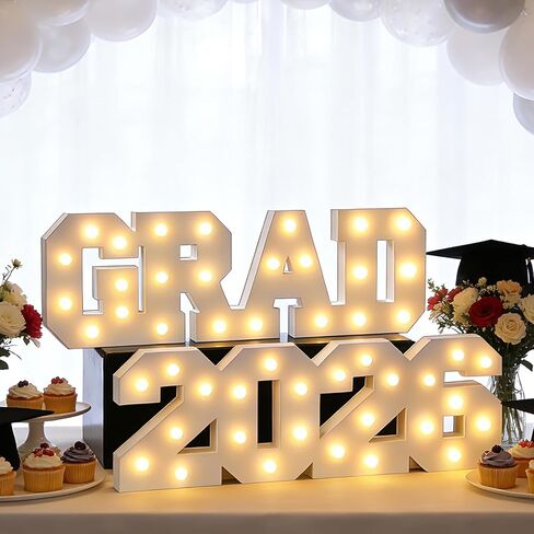 2026 Graduation Decorations- Light Up Letters "GRAD 2026" Class of 2026 Graduation Party Decorations Sign-Ornaments for Class of 2026 Preschool High School College Table Centerpieces Decor Party Supplies in Kuwait