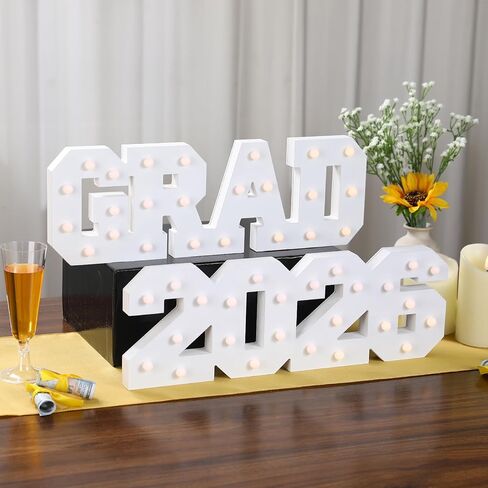 2026 Graduation Decorations- Light Up Letters "GRAD 2026" Class of 2026 Graduation Party Decorations Sign-Ornaments for Class of 2026 Preschool High School College Table Centerpieces Decor Party Supplies in Kuwait