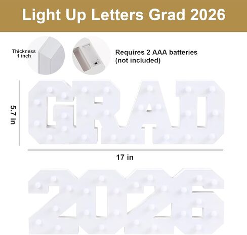 2026 Graduation Decorations- Light Up Letters "GRAD 2026" Class of 2026 Graduation Party Decorations Sign-Ornaments for Class of 2026 Preschool High School College Table Centerpieces Decor Party Supplies in Kuwait