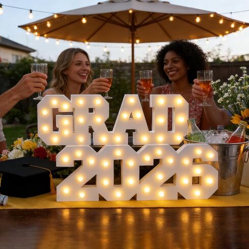 2026 Graduation Decorations- Light Up Letters "GRAD 2026" Class of 2026 Graduation Party Decorations Sign-Ornaments for Class of 2026 Preschool High School College Table Centerpieces Decor Party Supplies in Kuwait