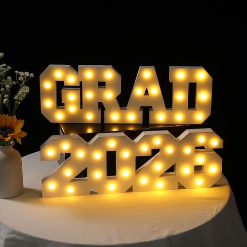 2026 Graduation Decorations- Light Up Letters "GRAD 2026" Class of 2026 Graduation Party Decorations Sign-Ornaments for Class of 2026 Preschool High School College Table Centerpieces Decor Party Supplies in Kuwait