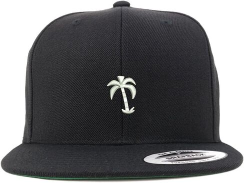 Trendy Apparel Shop Palm Tree Solid White Embroidered Flat Bill Snapback Baseball Cap in Saudi Arabia